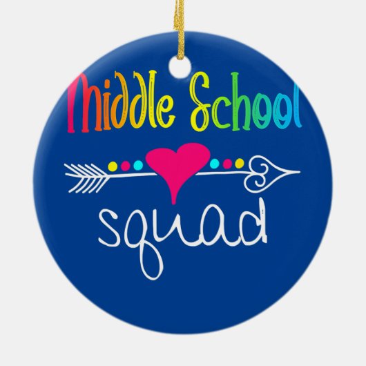 Middelschoolplein lerarenteam keramisch ornament (Achterkant)