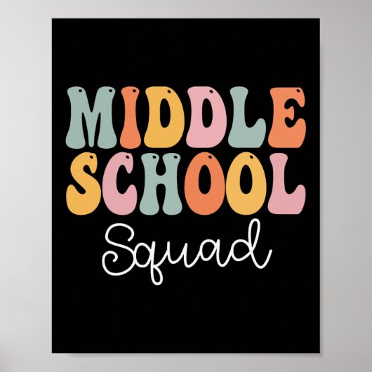 Middelschoolplein Retro Groovy Vintage eerste dag Poster (Voorkant)