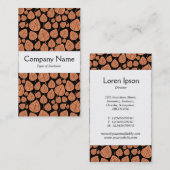 Middelste band - bladeren - peach on Black Visitekaartje (Voorkant / Achterkant)