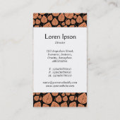 Middelste band - bladeren - peach on Black Visitekaartje (Achterkant)