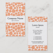 Middelste band - bladeren - Perzikkleurig op wit Visitekaartje (Voorkant / Achterkant)