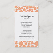 Middelste band - bladeren - Perzikkleurig op wit Visitekaartje (Achterkant)