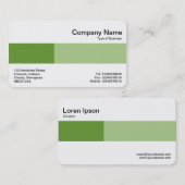 Middelste band - Twee tafels - schaduw van groen Visitekaartje (Voorkant / Achterkant)