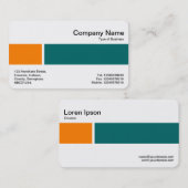Middelste band - Twee tonen 02 - Oranje en groen Visitekaartje (Voorkant / Achterkant)