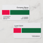 Middelste band - twee tonen 02 - rood en groen visitekaartje (Voorkant / Achterkant)