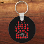 Middelste Broer Beer Rood Geruit Buffalo Middelste Sleutelhanger (Voorkant)