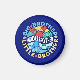 Middelste broer is een grote en kleine broer magneet