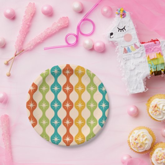 Middelste centraalrek in het ogeenpatroon papieren bordje (Feest)