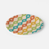 Middelste centraalrek in het ogeenpatroon papieren bordje (Gekanteld)