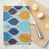 Middelste eeuw jaren '60: Geometrisch blauw Theedoek (Quarter Fold)