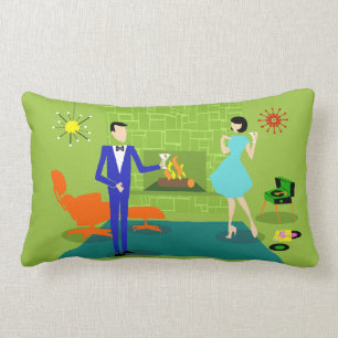 Middelste eeuw Modern Couple Lumbar Pillow Kussen
