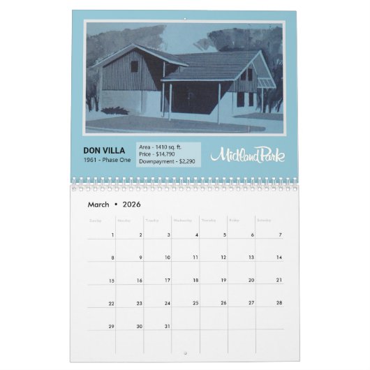 Middelste eeuw Modern Kalender (Mar 2026)