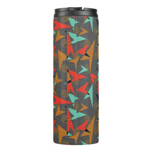 Middelste eeuw Modern | Nucleaire pijlen en Stippe Thermosbeker (Achterkant)