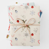 Middelste eeuw Modern | Retro Pink 1950's atoomtij Inpakpapier Vel (In situ)