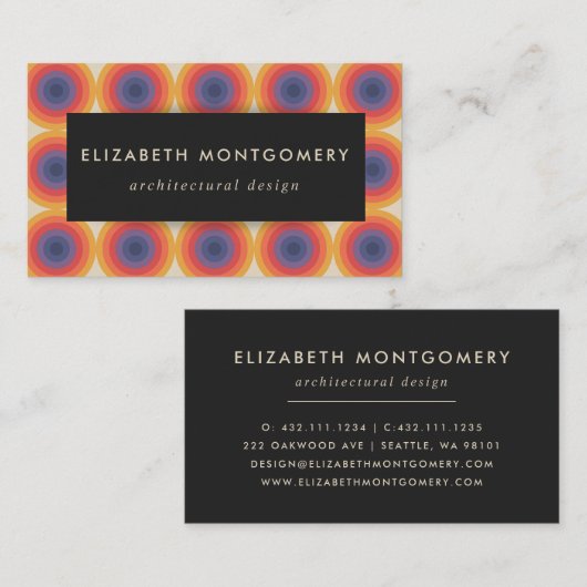 Middelste eeuw Modern Visitekaartje (Voorkant / Achterkant)