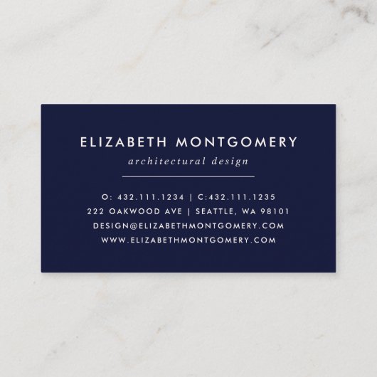 Middelste eeuw Modern Visitekaartje (Achterkant)