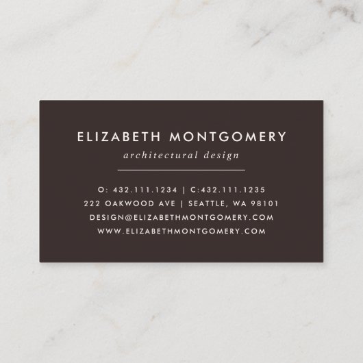 Middelste eeuw Modern Visitekaartje (Achterkant)