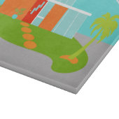 Middelste eeuw Moderne Cartoon House Cutting Board Snijplank (Hoek)