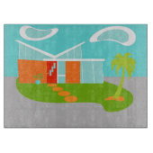 Middelste eeuw Moderne Cartoon House Cutting Board Snijplank (Voorkant)