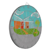 Middelste eeuw Moderne Cartoon House Dart Board Dartbord (Voorkant Links)