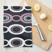 Middelste eeuw Moderne Keten Verbindingen Witte Ma Theedoek (Quarter Fold)