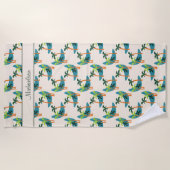 Middelste eeuw Moderne Palm Oasis Persoonlijke naa Strandlaken (Voorkant)