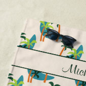 Middelste eeuw Moderne Palm Oasis Persoonlijke naa Strandlaken (In situ)