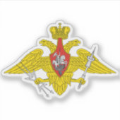 Middelste embleem van de Russische Ruimtevaarttroe Sticker (Voorkant)