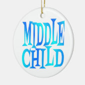 Middelste kind tekst in blauw keramisch ornament (Links)