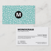 Middelste plek Monogram - Vlekken - Turquoise Visitekaartje (Voorkant / Achterkant)