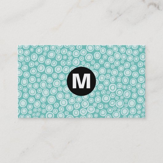Middelste plek Monogram - Vlekken - Turquoise Visitekaartje (Voorkant)