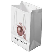 MIDDELSTE ROZE KERSTORNAMENT GIFT BAG MEDIUM CADEAUZAKJE (Voorkant Gekanteld)