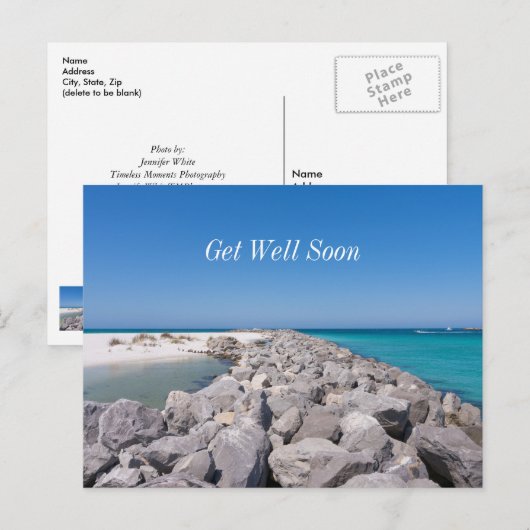 Middelste Shell Island-hoofd Beterschap Ansichtkaa Briefkaart (Voorkant / Achterkant)