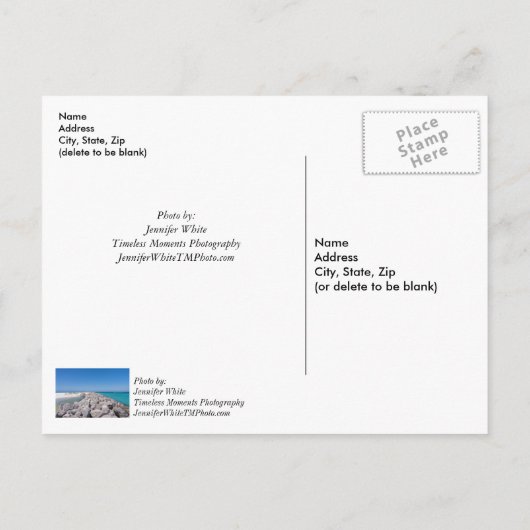 Middelste Shell Island-hoofd Beterschap Ansichtkaa Briefkaart (Achterkant)