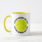 Middelste tekst GEEL Combo 11oz Aangepaste Pickleb Mok (Links)