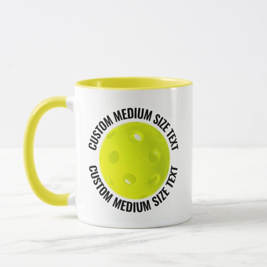 Middelste tekst GEEL Combo 11oz Aangepaste Pickleb Mok (Links)