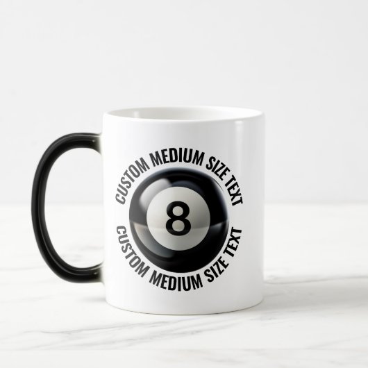 Middelste tekst, Pool 8 Ball 325ml Douane warmte v Magische Mok (Links)