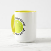Middelste Text GEEL Combo 15oz Aangepaste Pickleba Mok (Voorkant links)