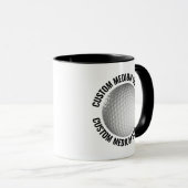 Middelste Text ZWART Combo 11oz Aangepaste Golf Mok (Voorkant rechts)