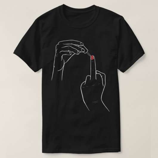 Middelste vinger met Nail Poolse beste vriend BFF  T-shirt (Design voorkant)
