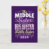 Middelste Zus 2024 - een Grote en Kleine Zus Kaart (Gele Bloem)