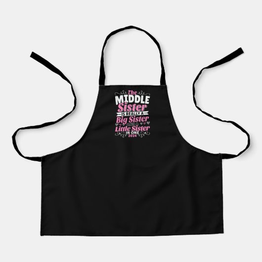 Middelste Zus Nieuwe Grote Zus 2024 Schort (Voorkant)