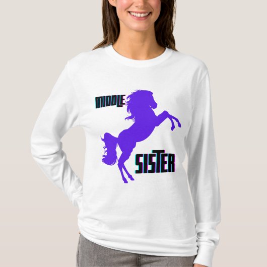 Middelste Zus Paarse Pony Fokken T-shirt (Voorkant)