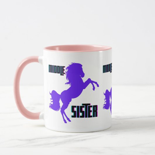 Middelste Zus Paarse Pony Fokkerij Mok (Links)