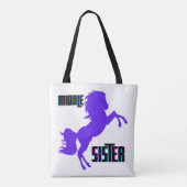 Middelste Zus Paarse Pony Fokkerij Tote Bag (Achterkant)