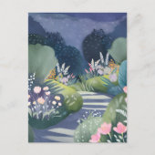 Middeltuin | Waterverf Bloemenpad Briefkaart (Voorkant)