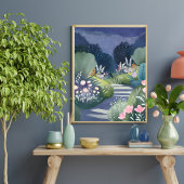 Middeltuin | Waterverf Bloemenpad Poster