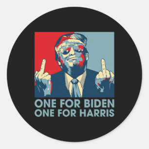 Middelvinger Biden Harris Republikeins Amerikaans Ronde Sticker