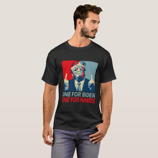 Middelvinger Biden Harris Republikeins Amerikaans  T-shirt (Voorkant volledig)