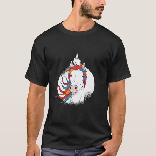 Middelvinger Eenhoorn T-shirt (Voorkant)